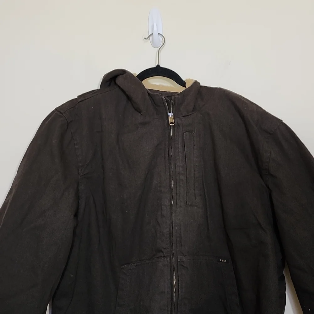 Lee The Worrwear Bomber Jacket Sherpa Lined Brown Size XXL
